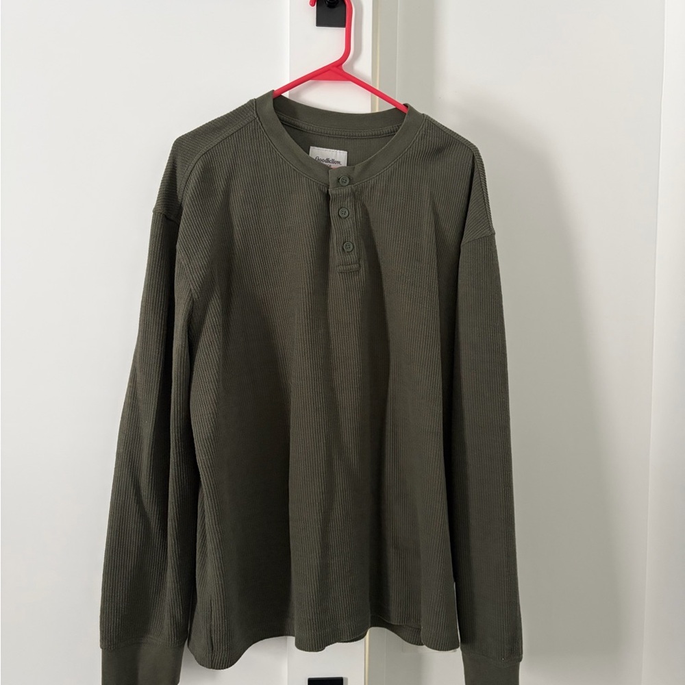 Goodfellow & Co Olive Green Henley Shirt